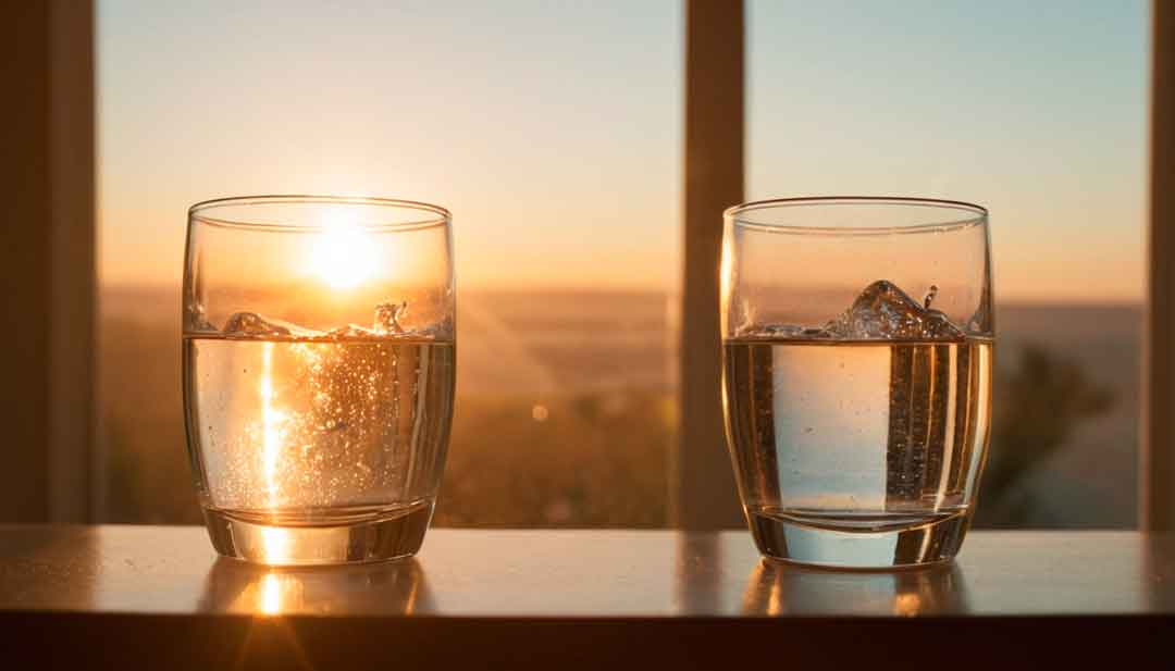 Ritual de unión con dos vasos de agua para reconciliación amorosa